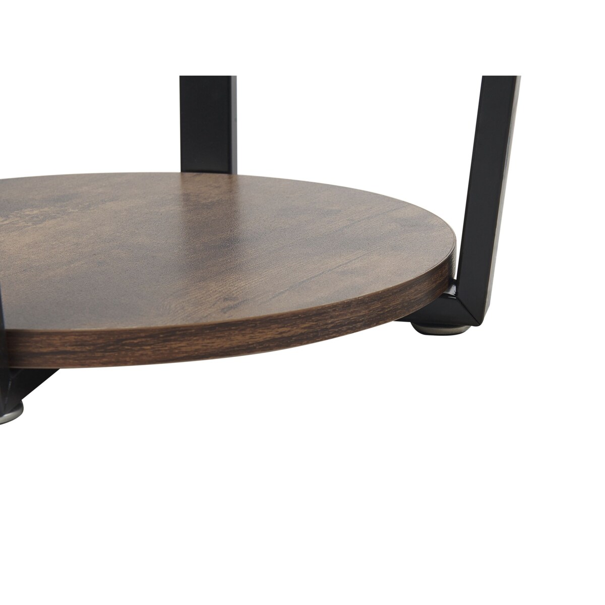 Stolik pomocniczy ciemne drewno z czarnym ORICK