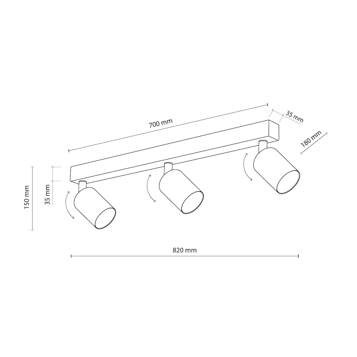 Lampa reflektor spot TK Lighting NEX WHITE 10788 biała 3xGU10 regulowana plafon nowoczesny do salonu i kuchni
