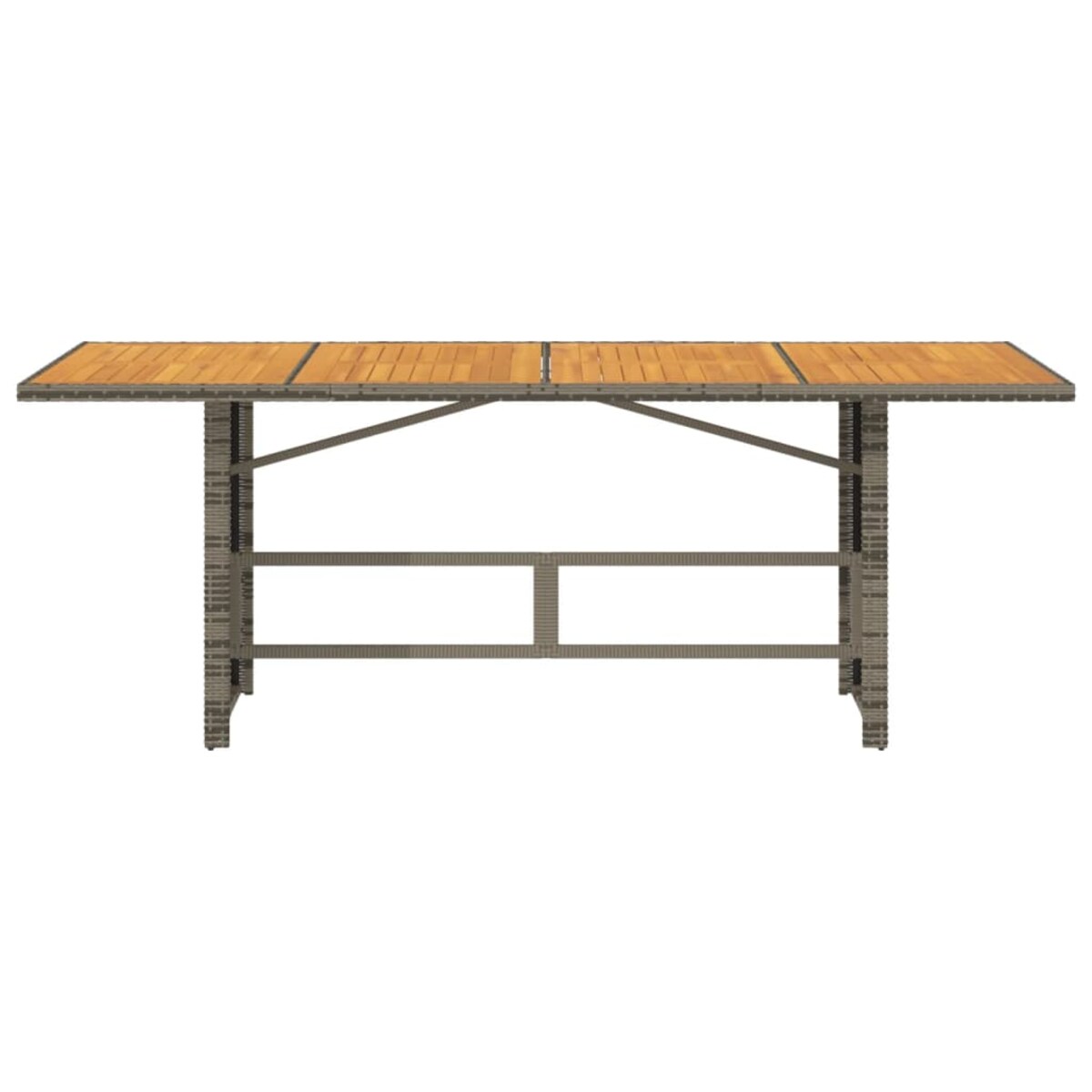 vidaXL Stół ogrodowy z akacjowym blatem, szary 190x80x74 cm, rattan PE