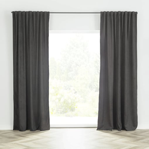 Zasłona BASIC na taśmie marszczącej 140x260cm czarny szenil 1 szt. 140x260 czarny