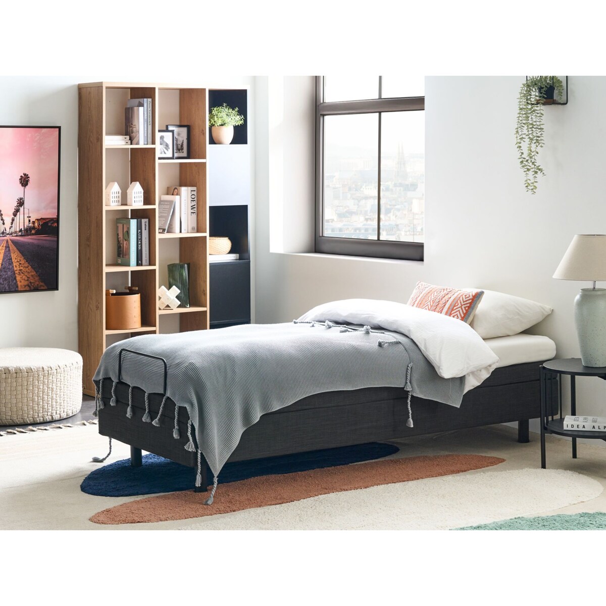 Łóżko regulowane bez zagłówka DUKE 80 x 200 cm Ciemnoszary