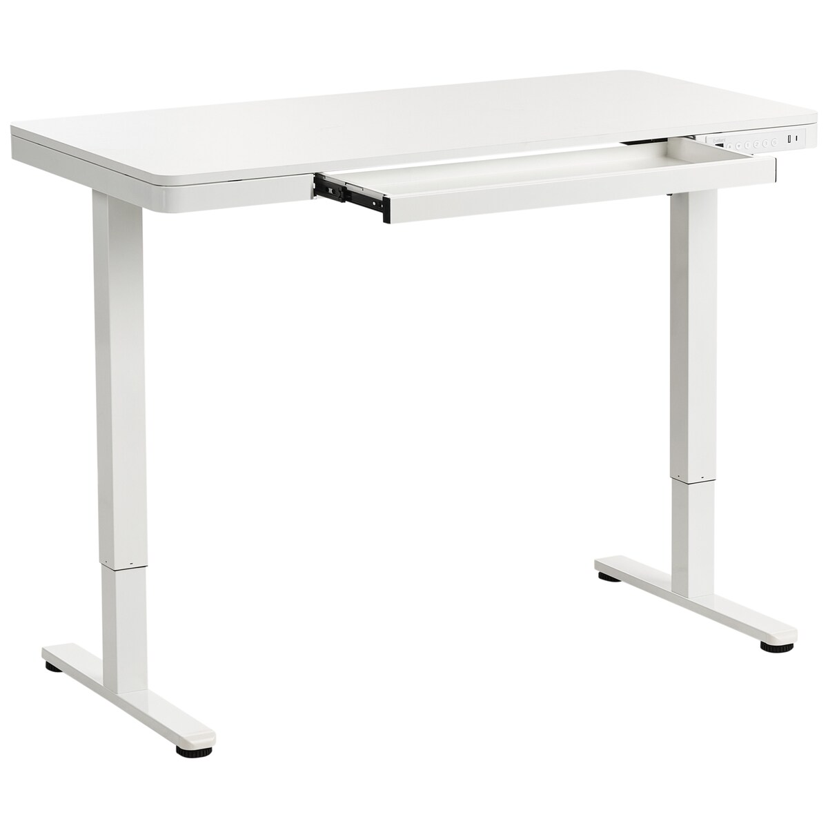 Biurko regulowane elektrycznie PENLY Biały 120 cm 60 cm Z portem USB