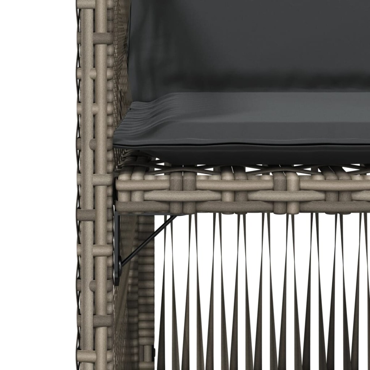 vidaXL Krzesła ogrodowe z poduszkami, 4 szt., szare, polirattan