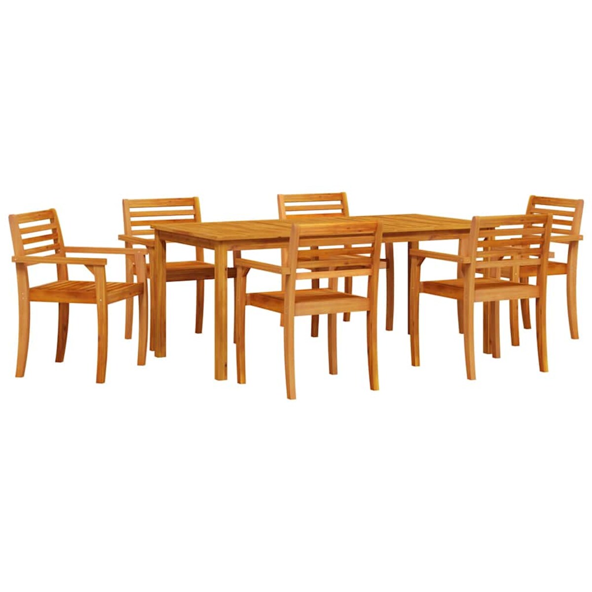 vidaXL Zestaw do jadalni w ogrodzie 7 pcs Brązowy lite drewno akacjowe