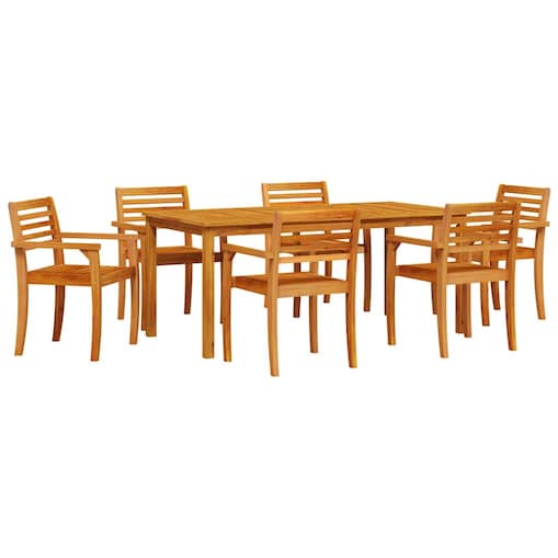 vidaXL Zestaw do jadalni w ogrodzie 7 pcs Brązowy lite drewno akacjowe