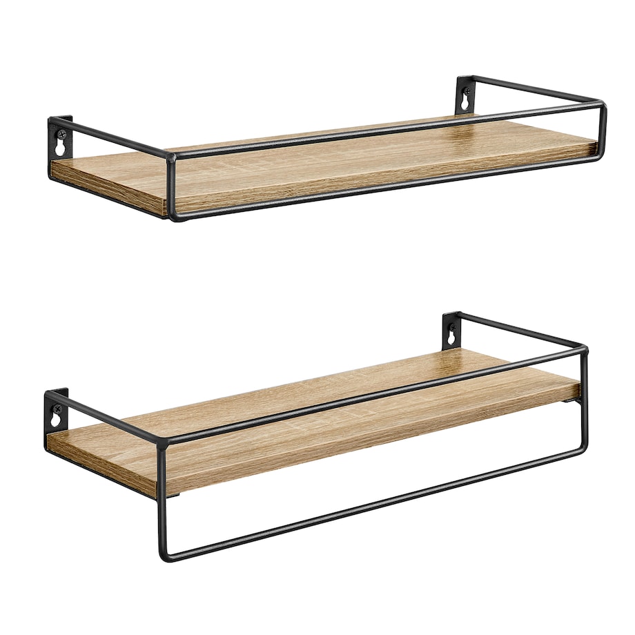 Zestaw 2 Półek do salonu, Sonoma, w stylu nowoczesnym, czarny