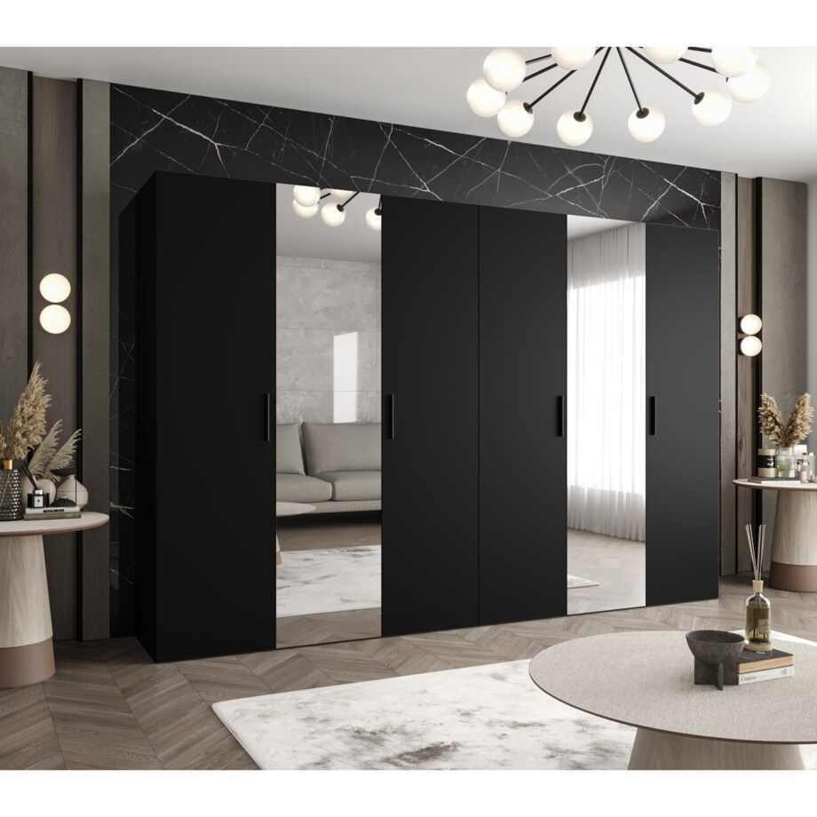 Szafa uchylna otwierana BARI 2 300 wys. 202 cm Czarny + u. Czarny