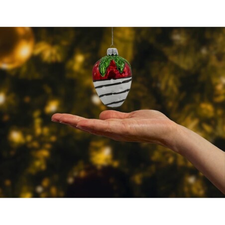Bombka choinkowa: Truskawka w białej czekoladzie