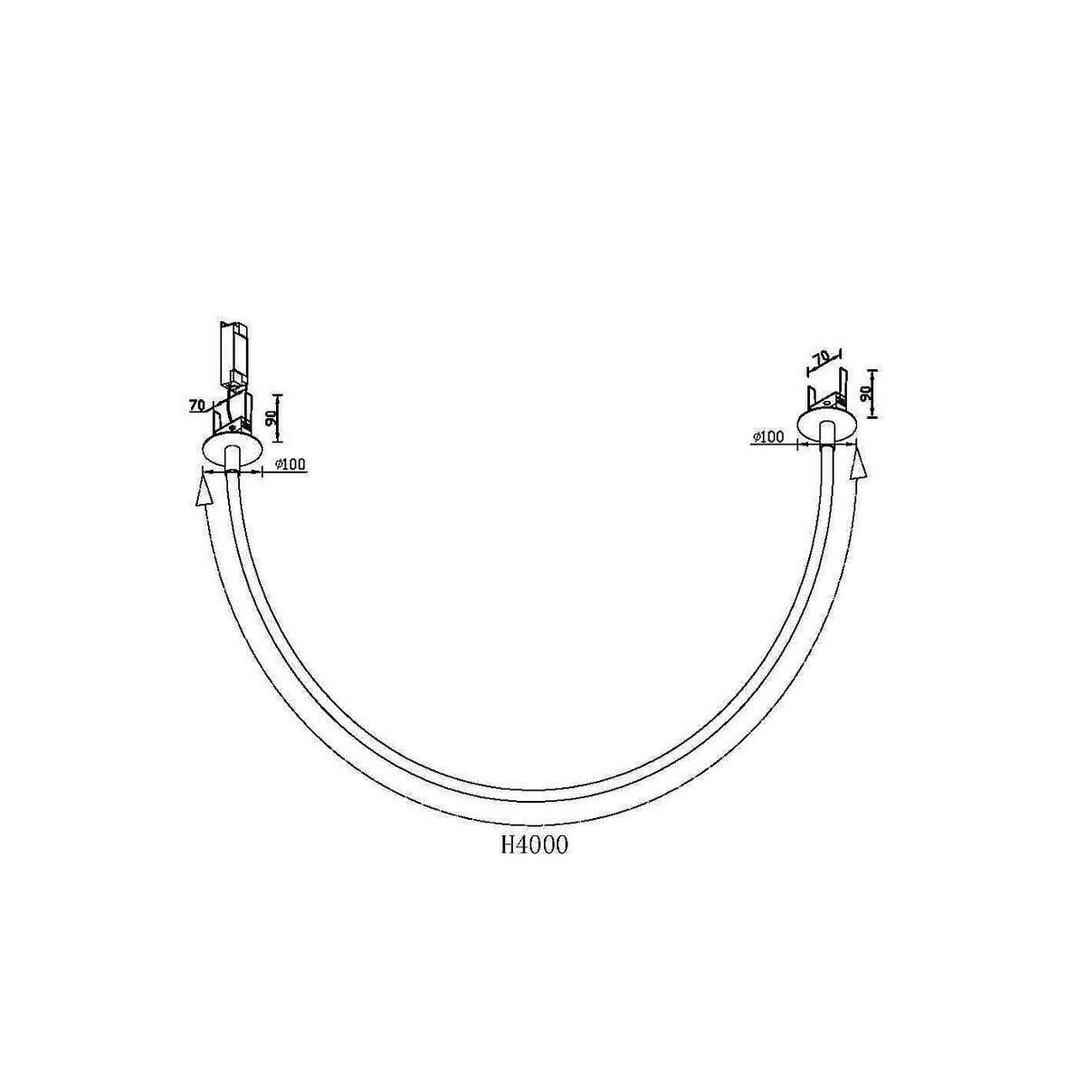 Lampa wisząca Tau MOD146PL-L40B3K Maytoni LED 40W 3000K łuk biały czarny