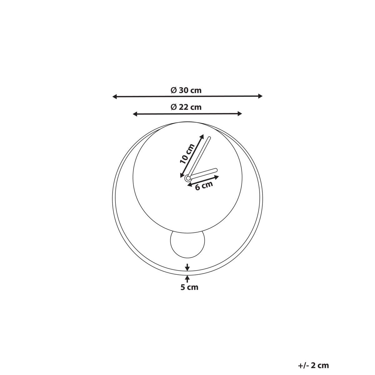 Zegar ścienny MAGLAND Stal Czarny