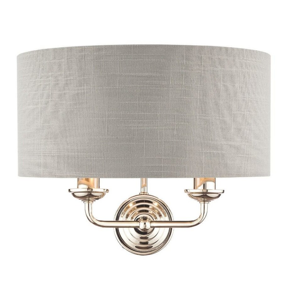 Materiałowy kinkiet ścienny Sorrento LA3727710-Q Laura Ashley srebro biały nikiel