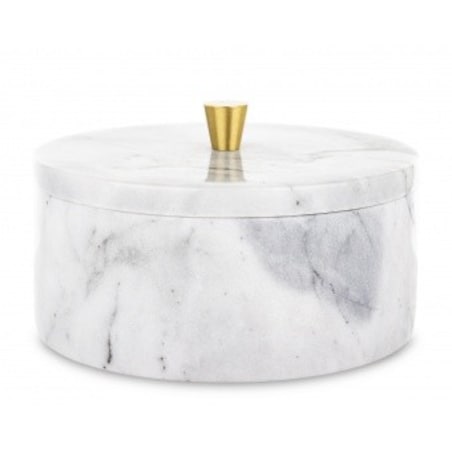 Okrągły pojemnik dekoracyjny 8x12,5x12,5 cm RAFI-2 biały