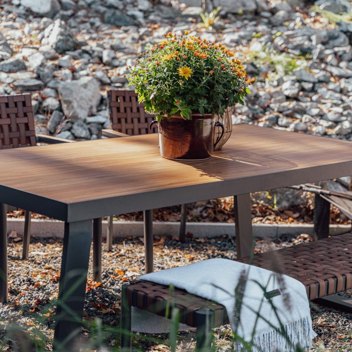 Zestaw mebli ogrodowych jadalnianych Texas z dużym stołem