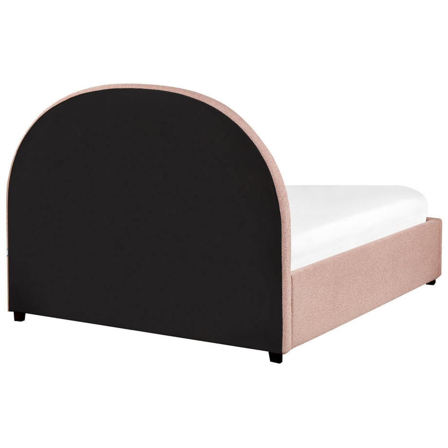 Łóżko z pojemnikiem boucle 140 x 200 cm pastelowo różowe VAUCLUSE