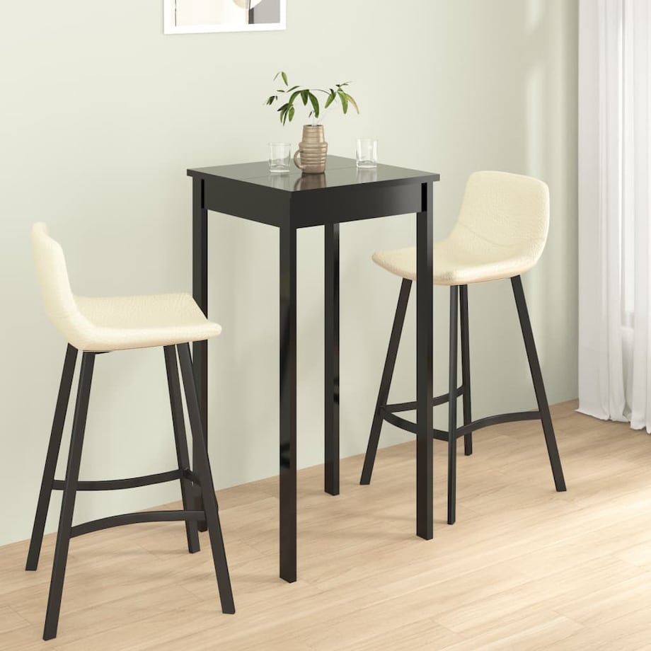 vidaXL Stolik barowy z MDF, czarny, 55 x 55 x 107 cm