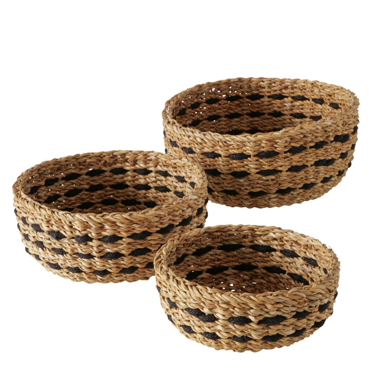 Zestaw okrągłych koszyków ozdobnych BOKAR, 3 szt. Ø 21-30 cm