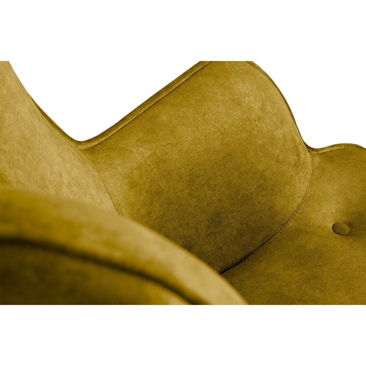 KONSIMO GLORI Fotel relaksacyjny welurowy z pikowaniem w jasnym odcieniu żółci