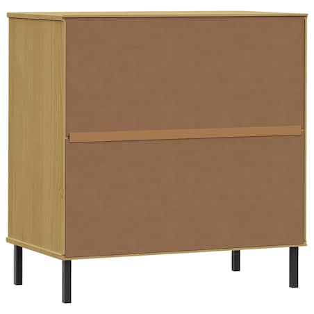 vidaXL Komoda OSLO z 3 szufladami, brązowa, 77x40x79,5 cm, lite drewno