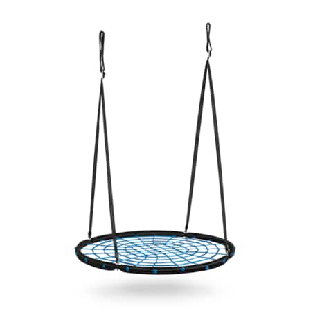 Huśtawka ogrodowa Neo-Sport bocianie gniazdo fotel wiszący 120 cm czarno-niebieska