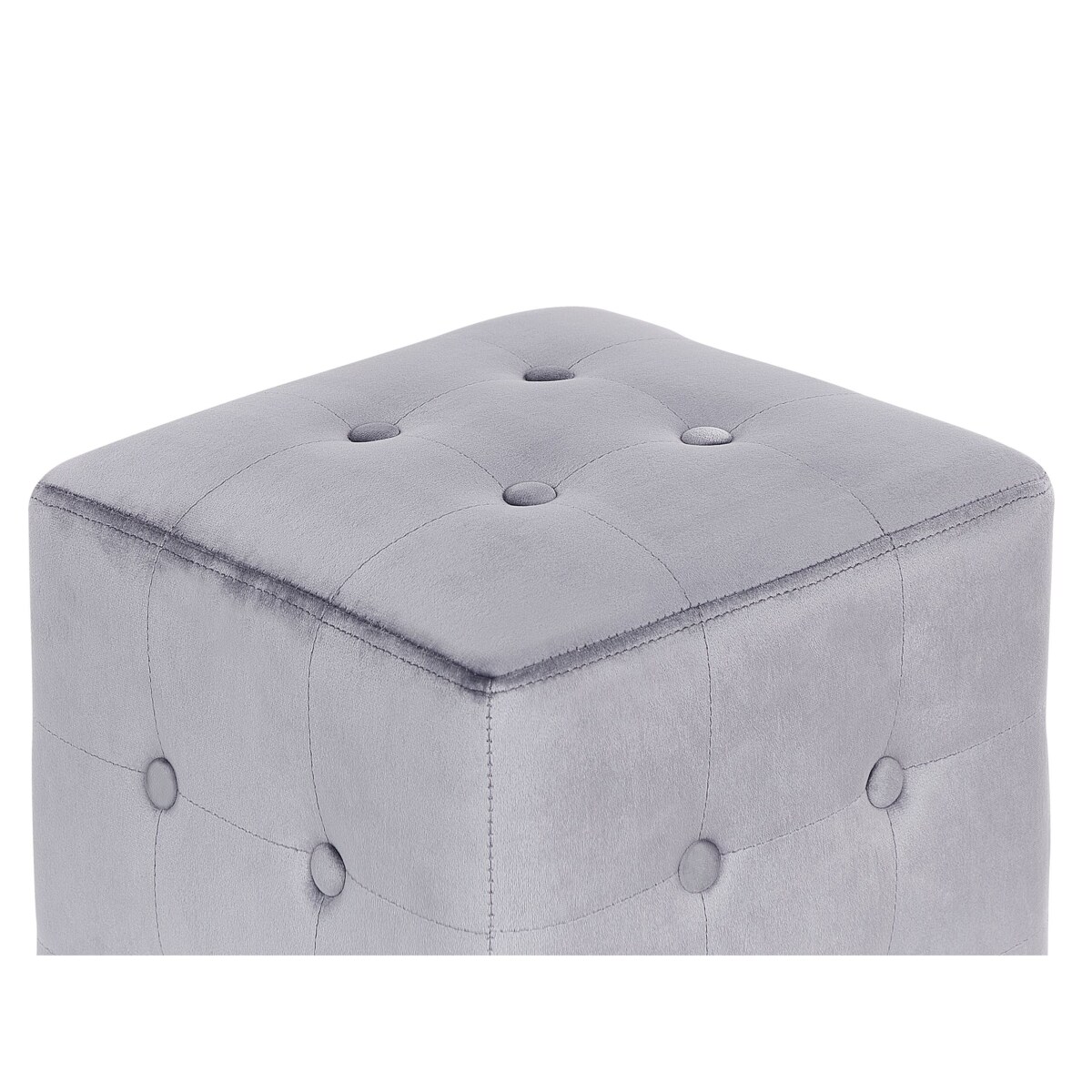 Puf welurowy 36 x 36 x 39 cm szary WISCONSIN