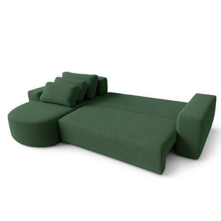 Narożnik Vello z funkcją spania do salonu, lewostronny- butelkowa zieleń