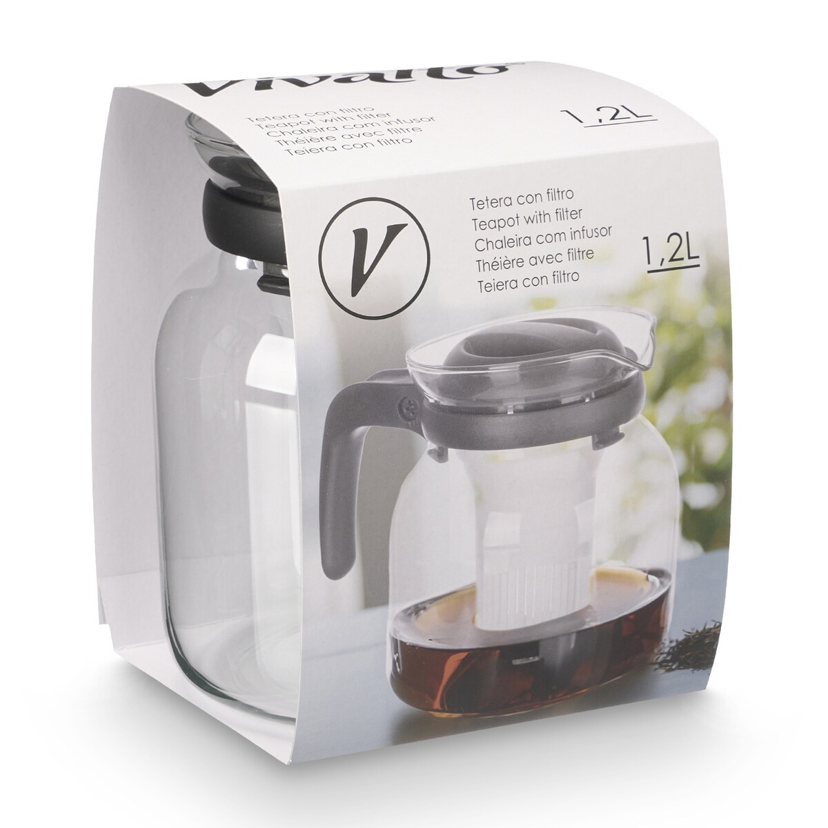 Szklany dzbanek z zaparzaczem do kawy i herbaty, 1,2 l