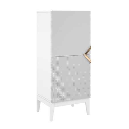 Drewniana komoda Visby DEMI HIGH 2D / kolor biały + białe nogi / szer. 50,5 cm