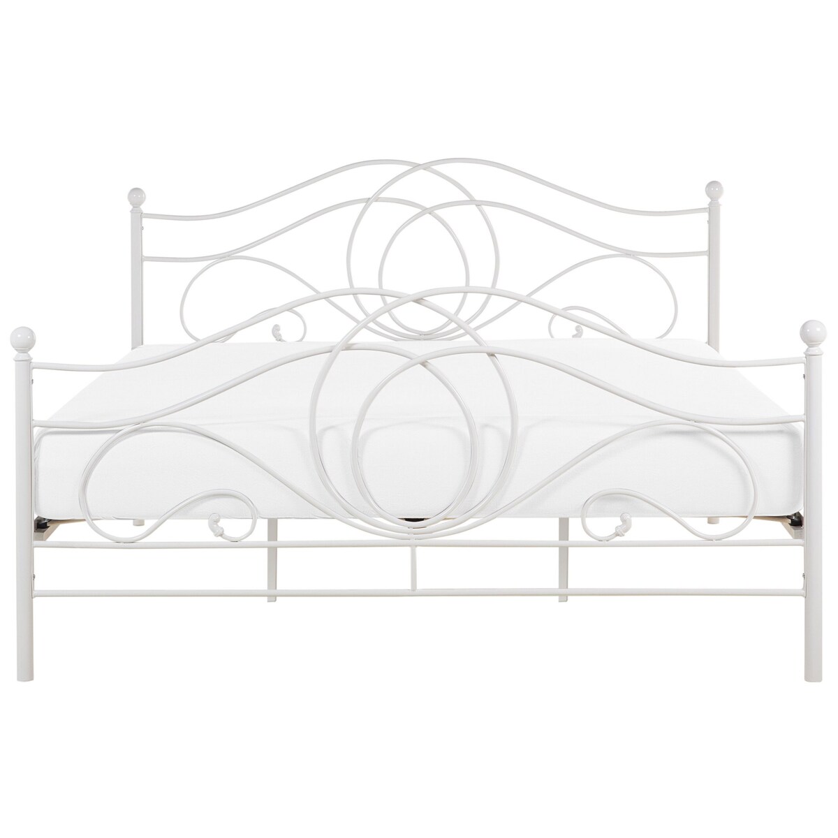 Łóżko metalowe 180 x 200 cm białe LYRA