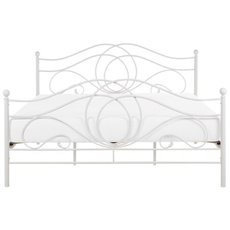 Łóżko metalowe 180 x 200 cm białe LYRA