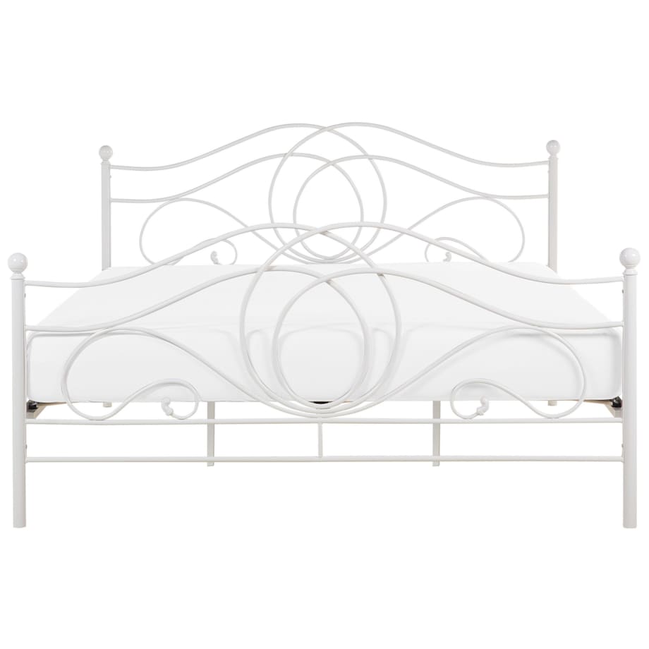 Łóżko metalowe 180 x 200 cm białe LYRA