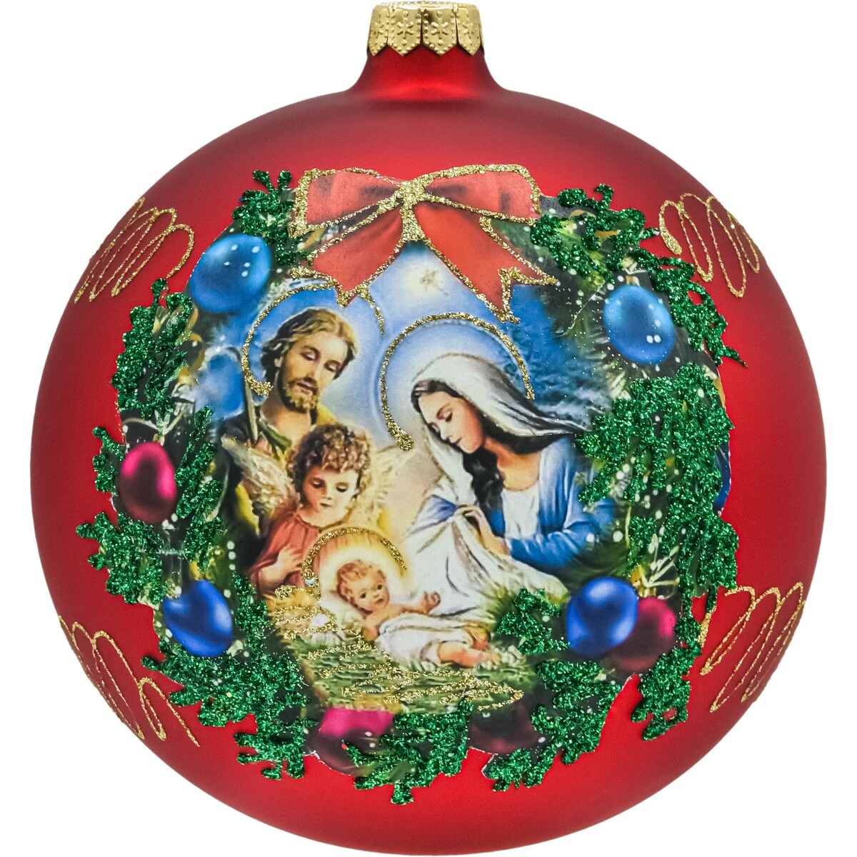 Bombka czerwona: Święta Rodzina