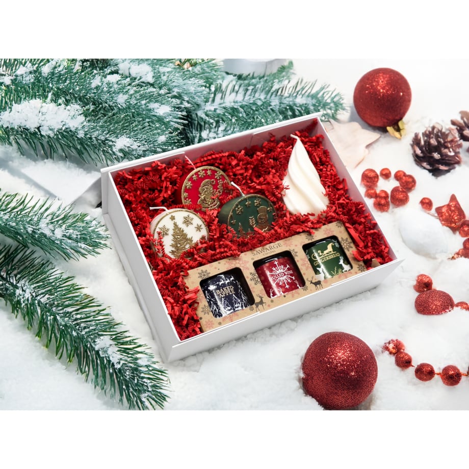 Świece sojowe zestaw na prezent 3 skrzaty świąteczne