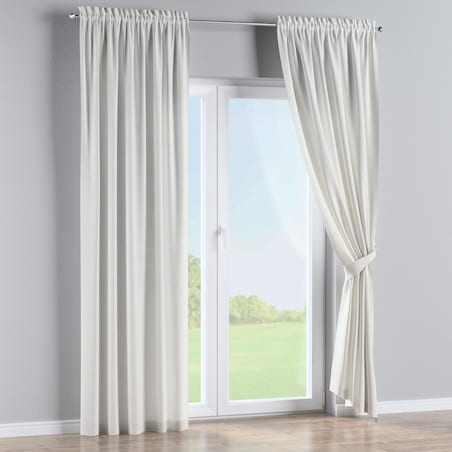 Zasłona na kanale z grzywką 1 szt. 130x245 śmietankowa biel, listki