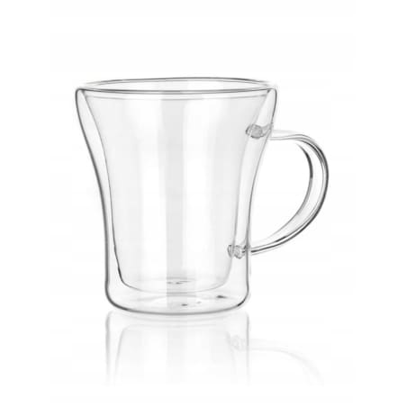 2x SZKLANKA Z UCHEM termiczna 200 ml podwójna ścianka na kawę herbatę zioła