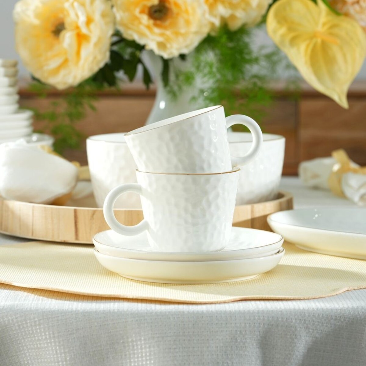 VILLA ITALIA Filiżanka do espresso porcelanowa 80 ml ze spodkiem PAULA