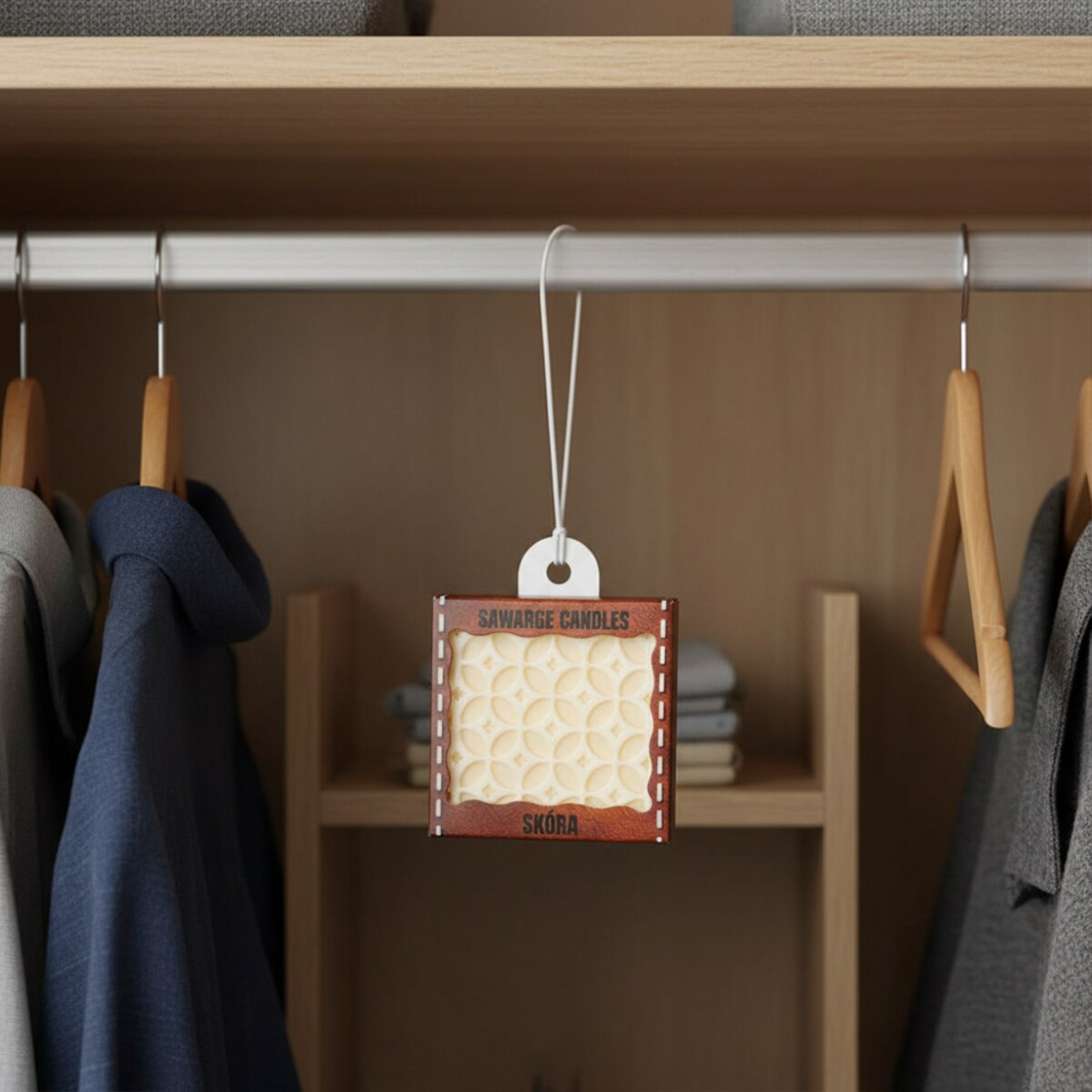 Zapachowa zawieszka do szafy wosk sojowy Skóra