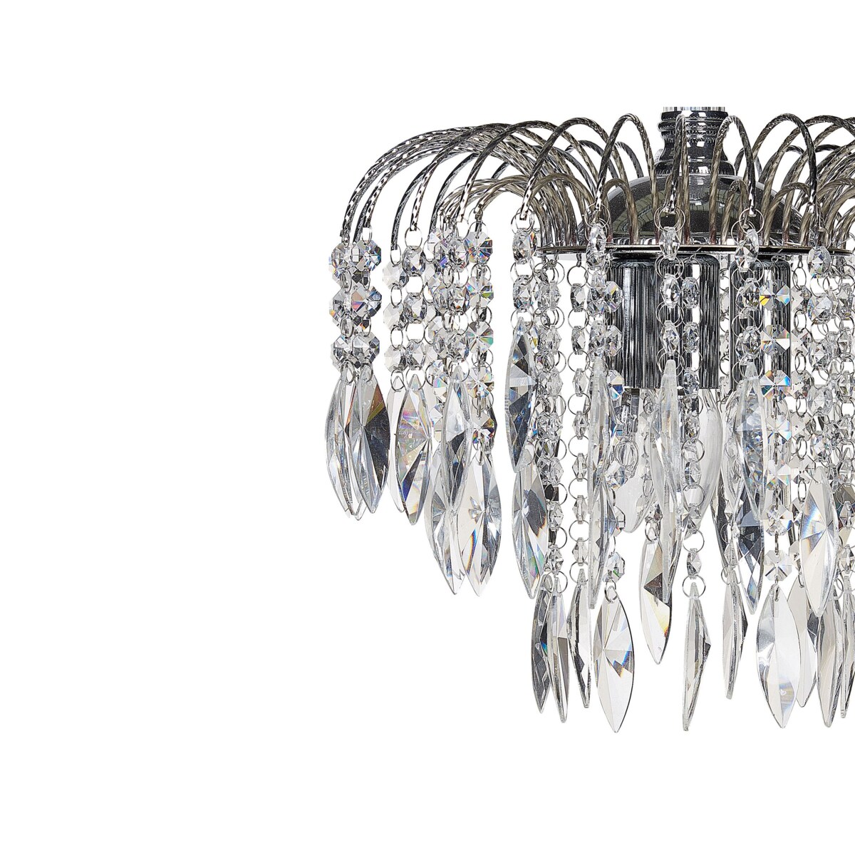 Żyrandol metalowy srebrny ORARA