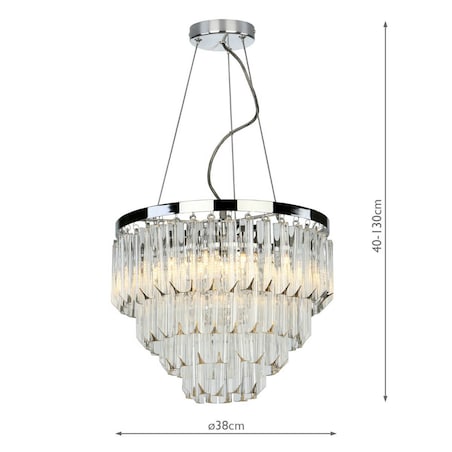 Żyrandol salonowy glamour Fame FAM0538 Dar Lighting metal szkło przezroczysty chrom