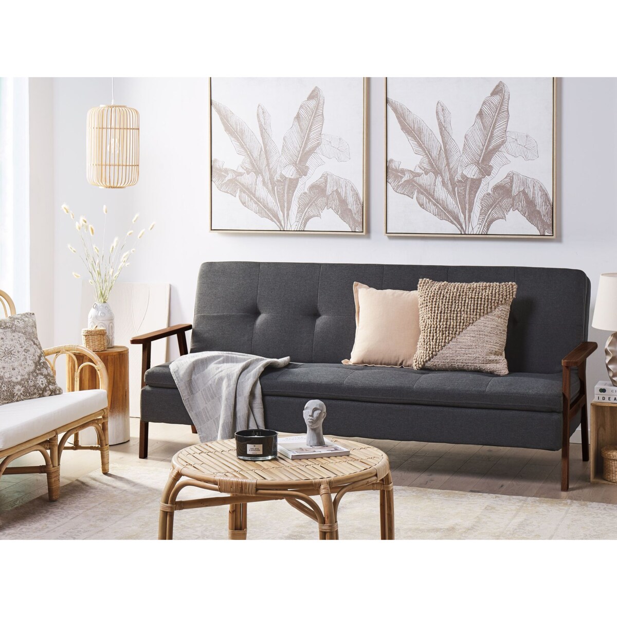 Sofa rozkładana TJORN Ciemnoszary