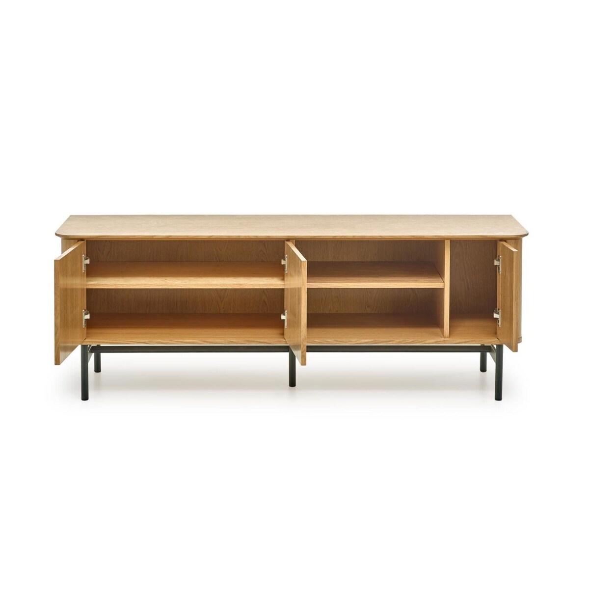 SZAFKA RTV Zefir 167/44/59 cm dąb/czarna Z MDF-u I STALI