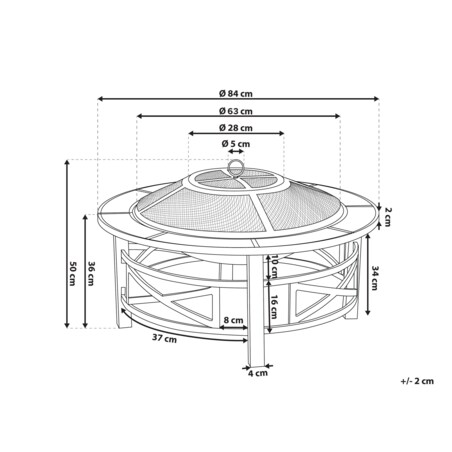 Palenisko ogrodowe z grillem stalowe czarne HIERRO