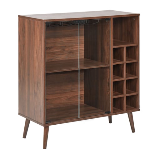 Szafka ze szklaną gablotą ciemne drewno TULLAMORE