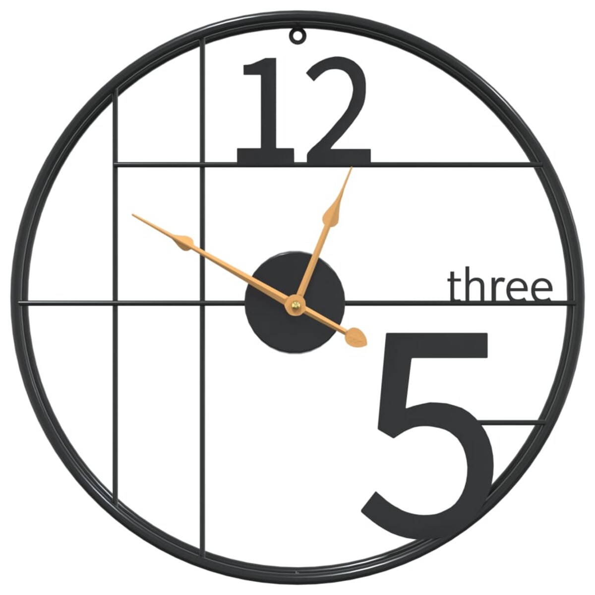 vidaXL Zegar ścienny, czarny, Ø50 cm, żelazo