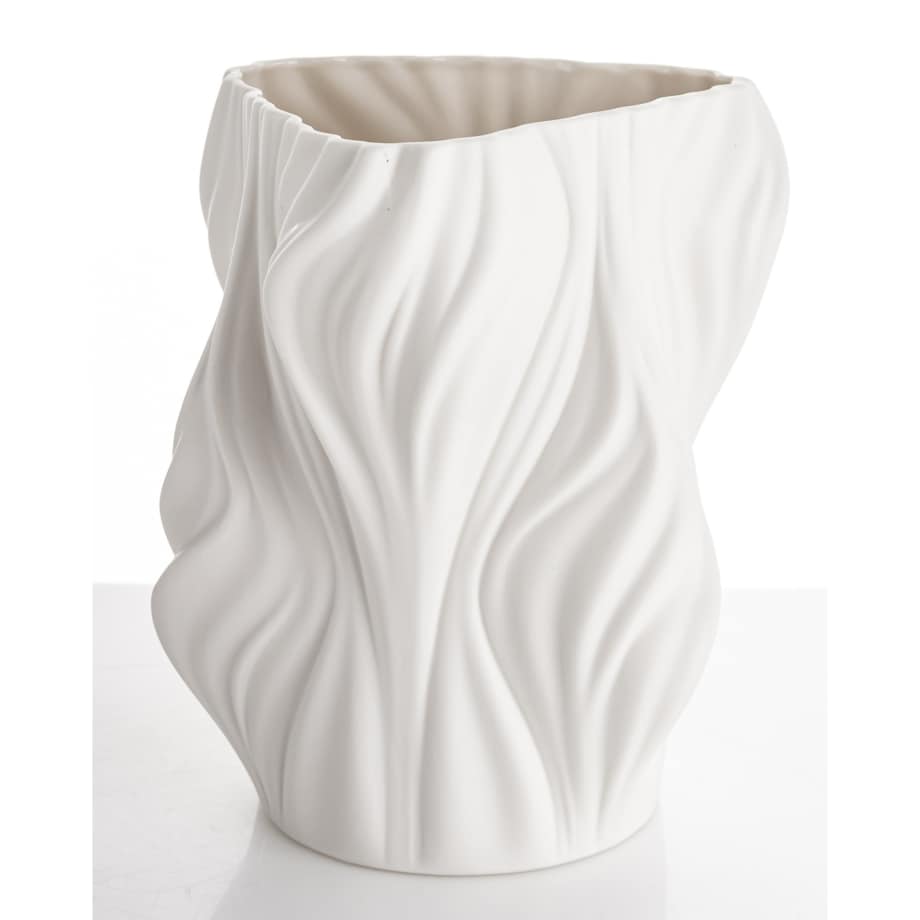 Wazon porcelanowy 20,5x16,5x16,5 cm IRREGULAR biały