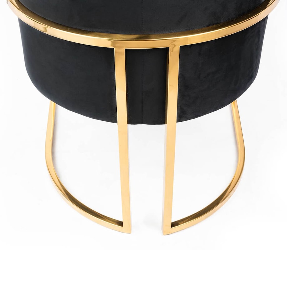 Designerski fotel Chloe Velvet nowoczesny złoty czarny