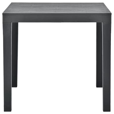 vidaXL Stół ogrodowy, antracytowy, 78 x 78 x 72 cm, plastikowy