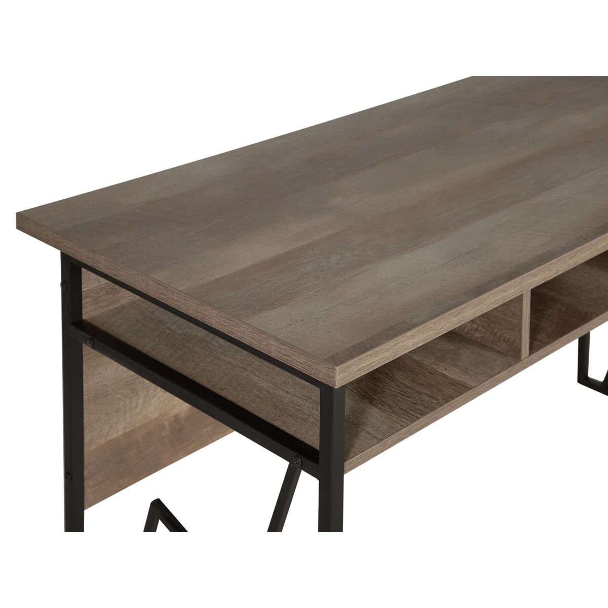 Biurko z półką 120 x 60 cm ciemne drewno FORRES