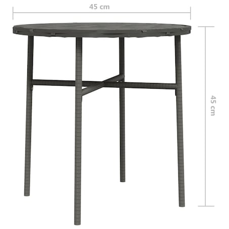 vidaXL Stolik herbaciany, szary, 45 cm, polirattan