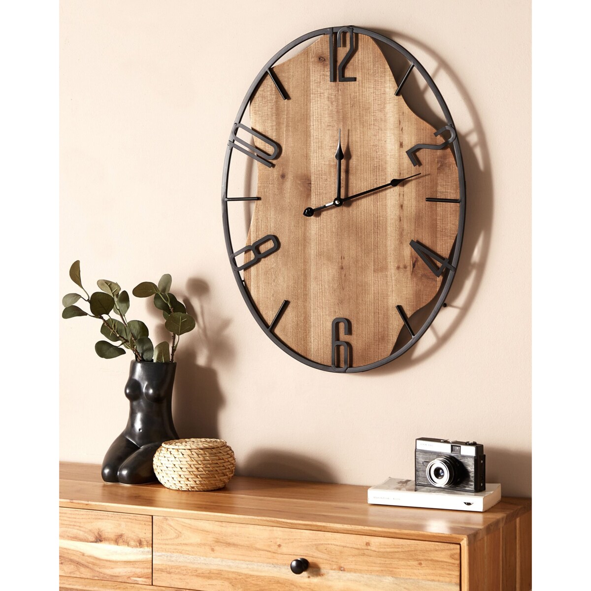 Zegar ścienny MEYNES 46 cm Metal Czarny