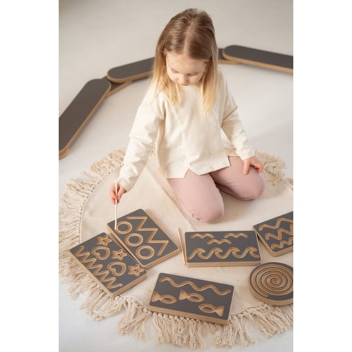 Zestaw 6 tabliczek grafomotorycznych - szare